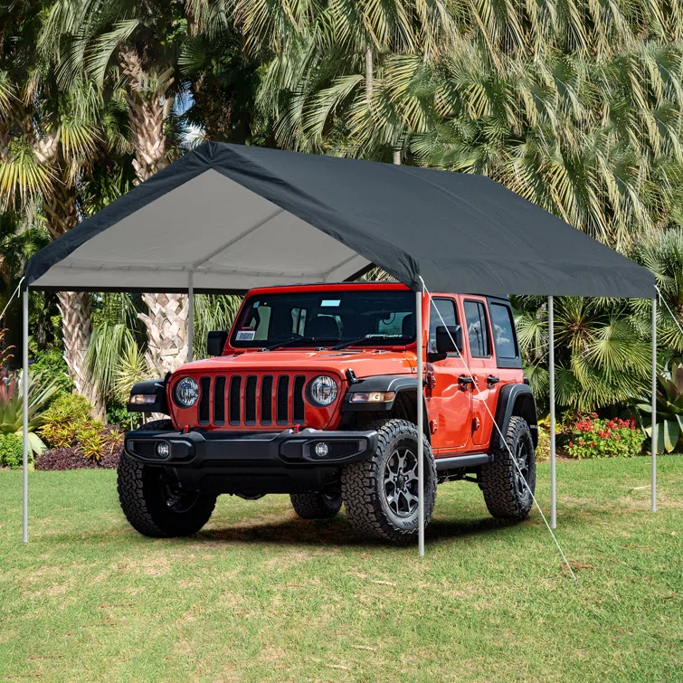10 ft. W x 20 ft. D Metal Portable Garage Shed