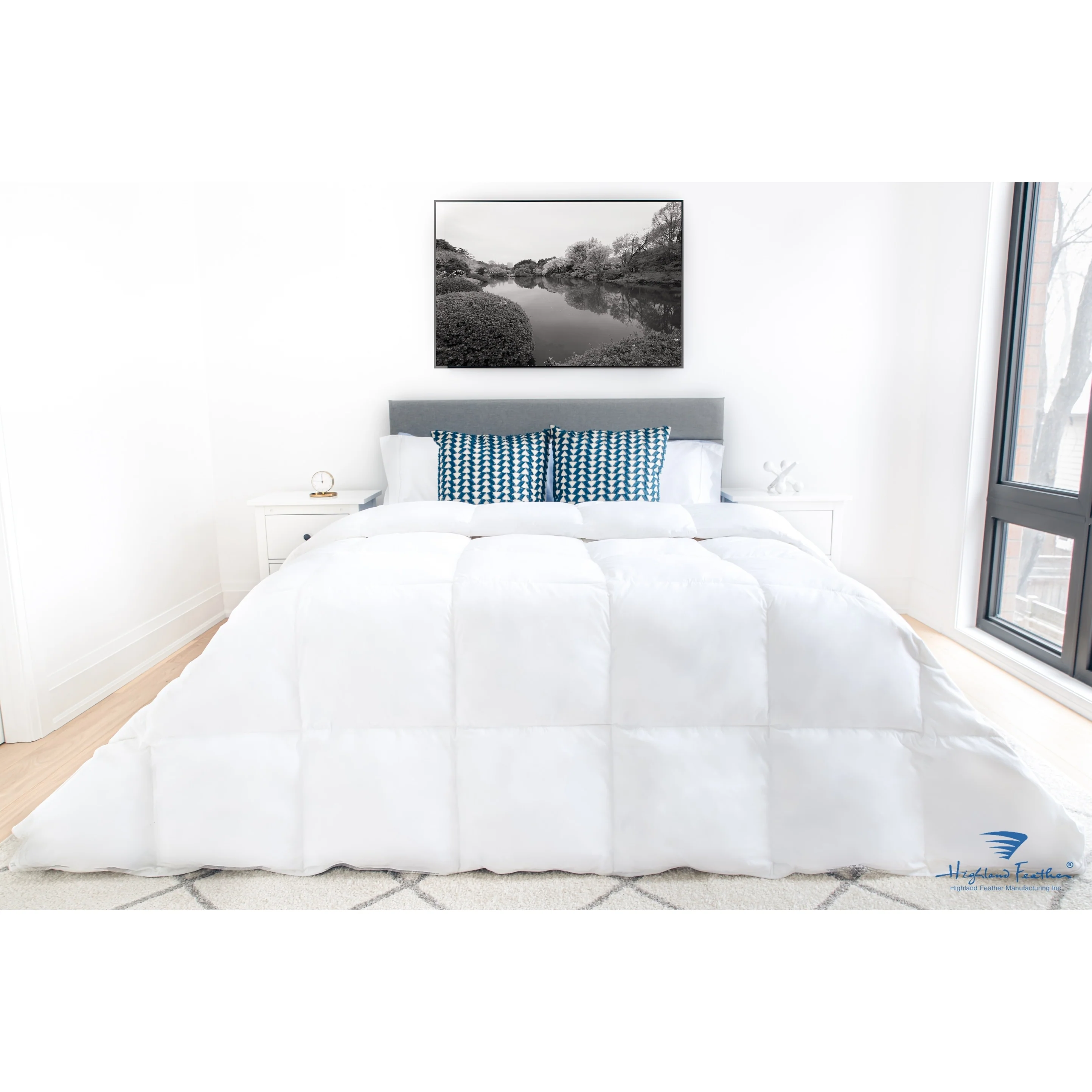 Highland Feather 600 Loft White Down Cordoba Duvet/Comforter Summer|All Season|Winter 233TC Casing with Corner Ties