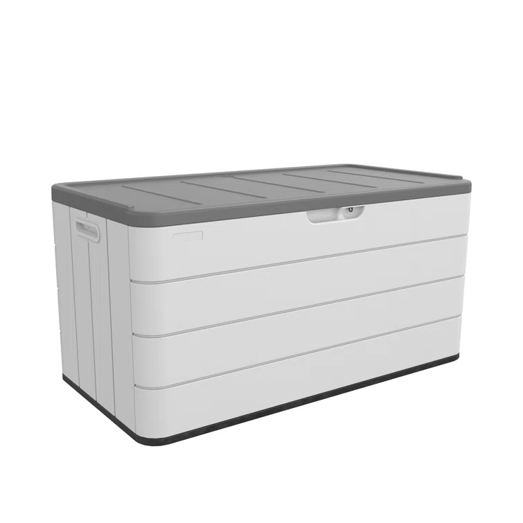 Clihome 46'' W 110 Gallons Water Resistant Lockable Deck Box in White