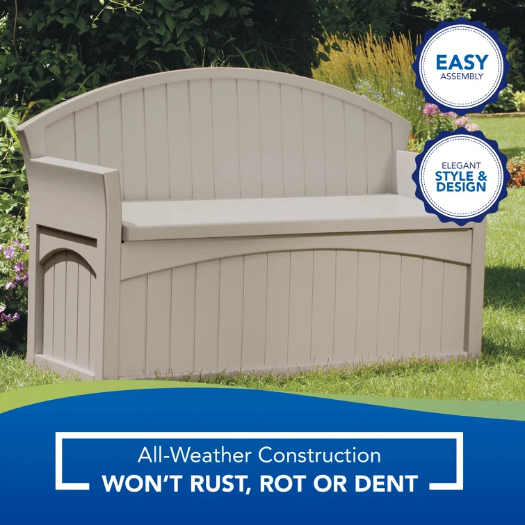 Suncast 50 Gallon Patio Storage Bench - Light Taupe