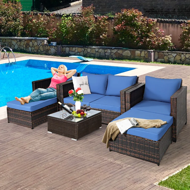 6 - Person Outdoor Seating Group with Cushions