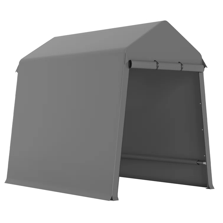 Heavy Duty Outdoor Shed, Portable Storage Shed, With 2 Rolled Up Zipper Doors,Vents Carports