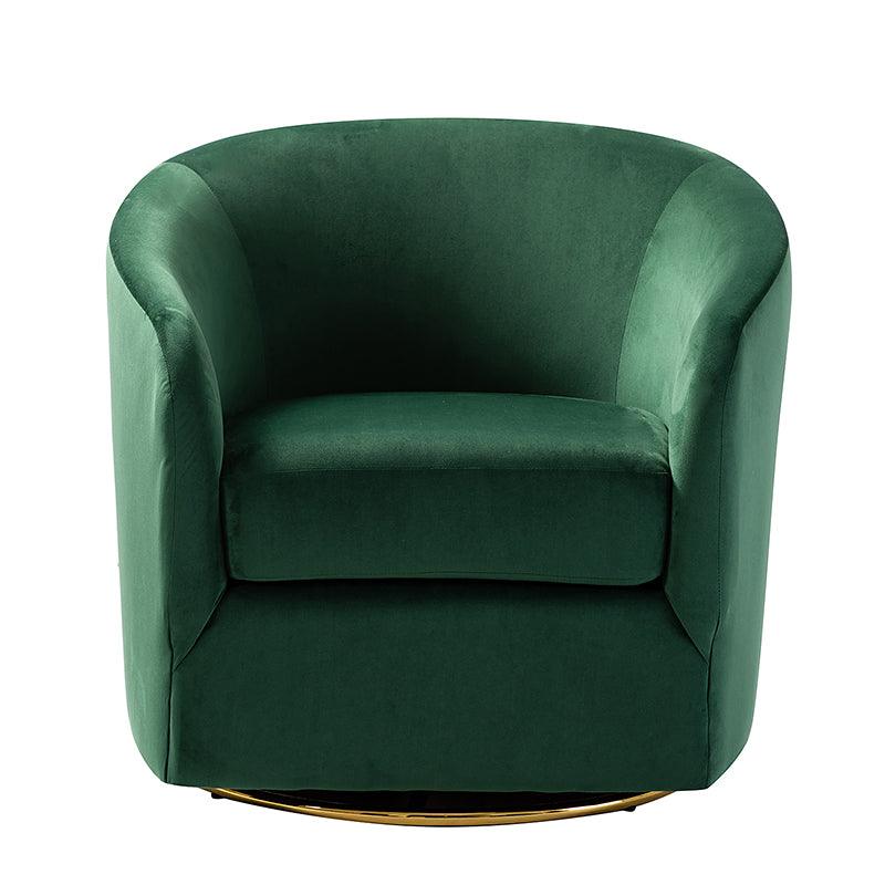 Emanuela Velvet Swivel Barrel Armchair