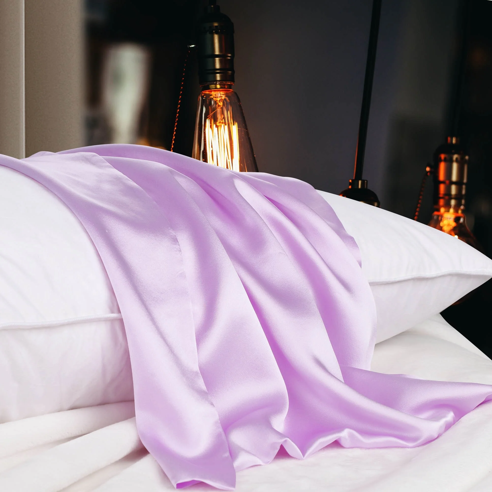 Silk Pillow Case Cover Pillowcase Silver Gray Travel Size