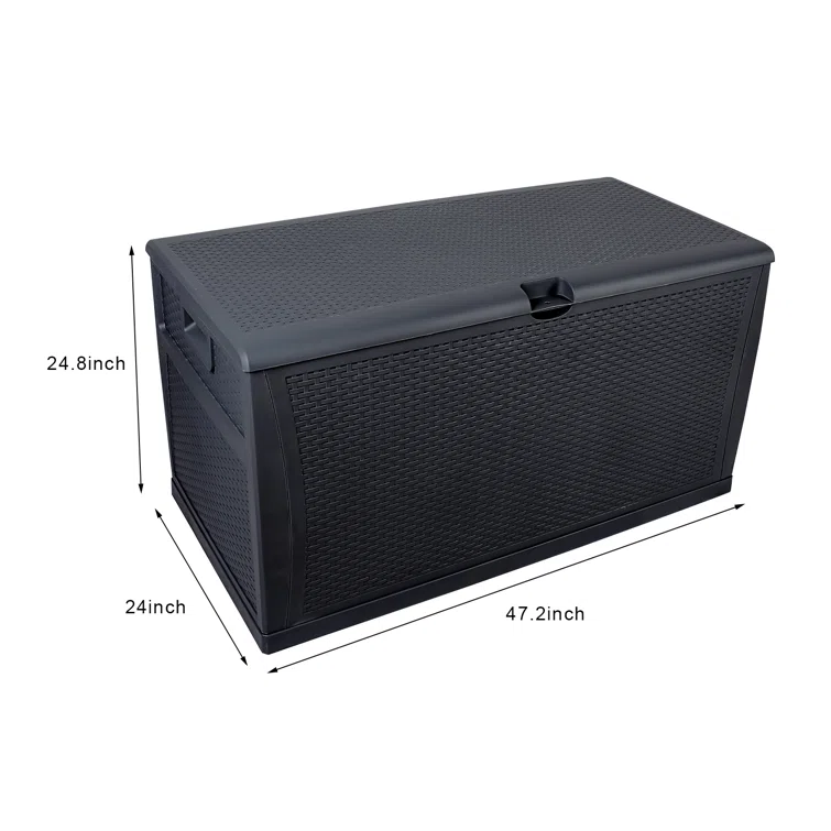 Winado 47'' W 120 Gallons Water Resistant Plastic Lockable Deck Box