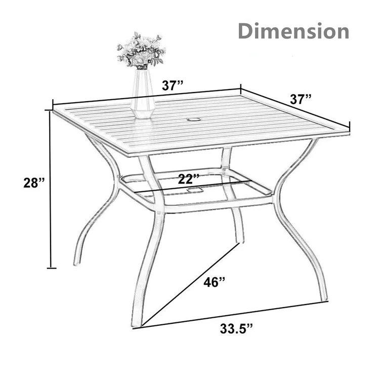 Argyri 4 - Person Square Outdoor Dining Set