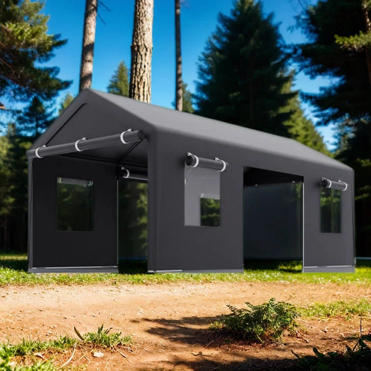 10 ft. W x 20 ft. D Polypropylene and Iron Garage Shed