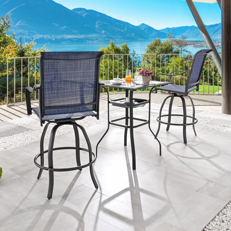 Motto Square 2 - Person Swivel Bar Height Bistro Dining Set