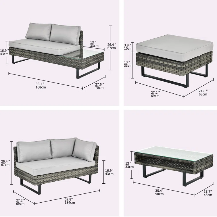 Camoren 5 - Person Seating Group with Cushions