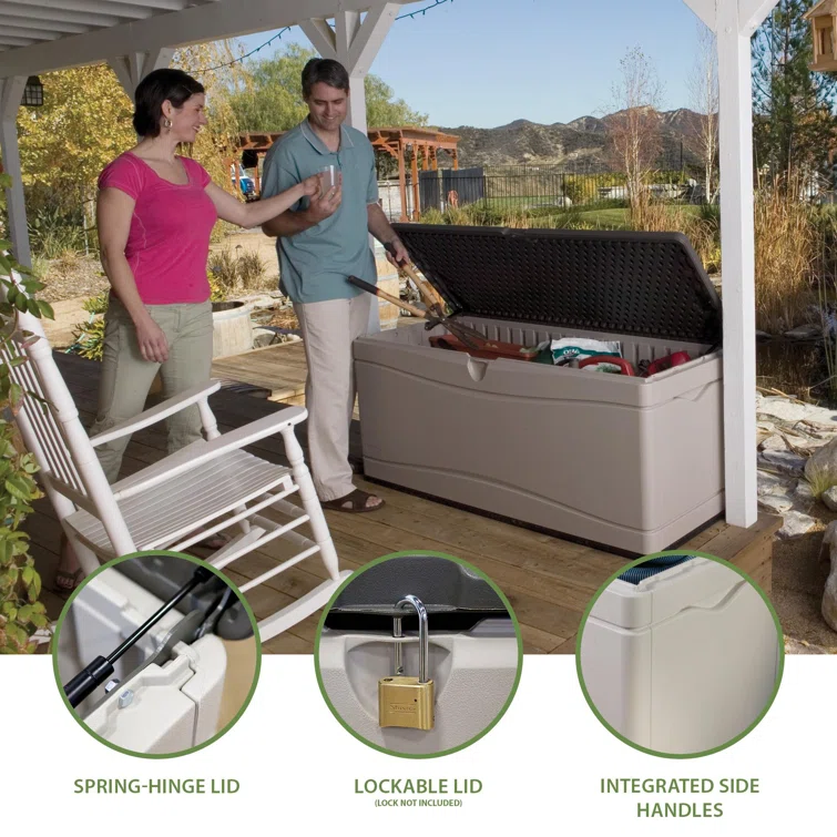 Lifetime 60'' W 130 Gallons Water Resistant Polyethylene Plastic Lockable Deck Box