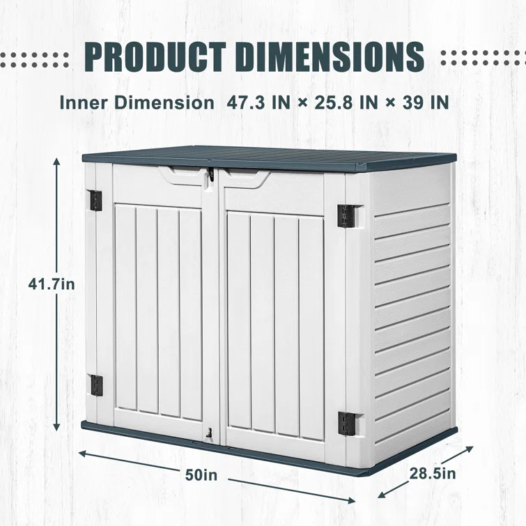 4.16 ft. W x 2.37 ft. D Horizontal Storage Shed