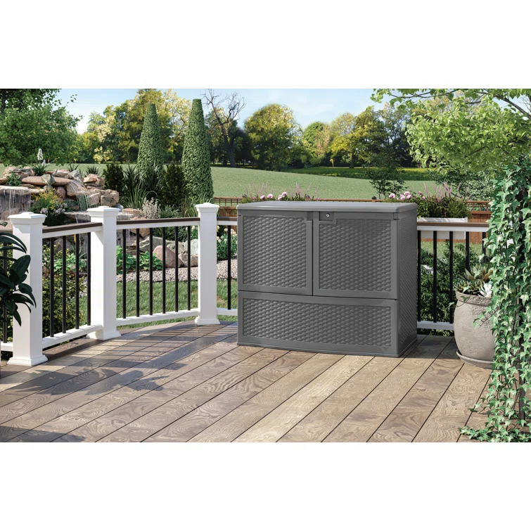 Suncast 195 Gallon Resin Lockable Cabinet Deck Box