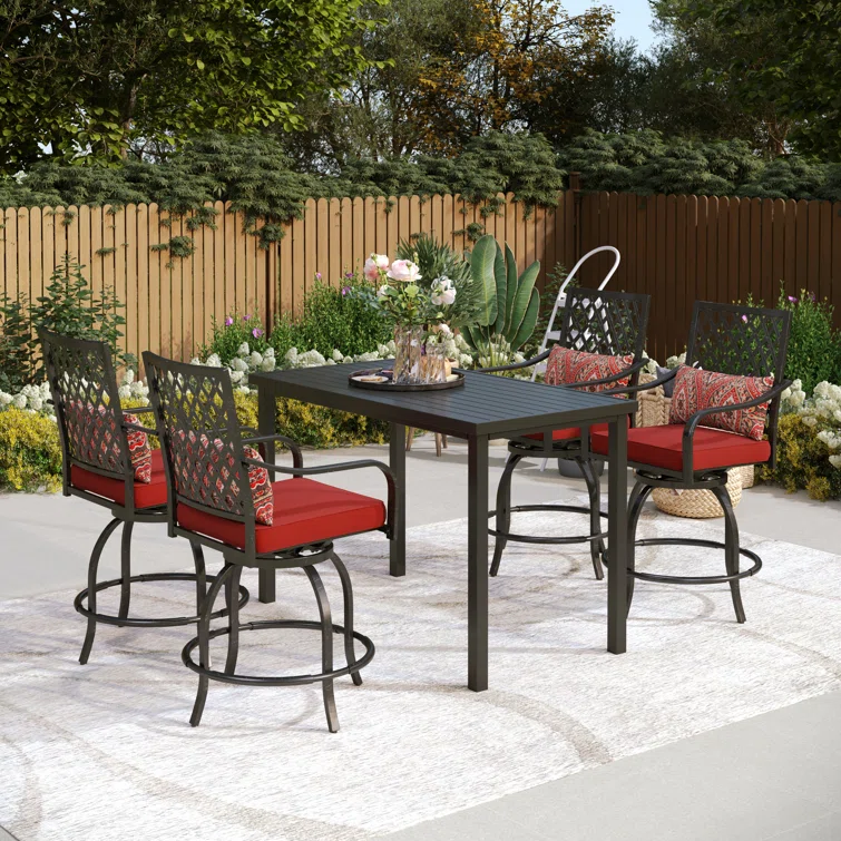 Alyne 4 - Person Rectangular Outdoor Dining Set with Cushions