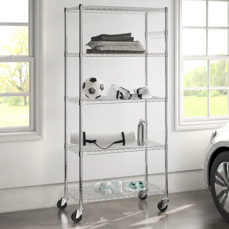 EcoStorage™ 36'' W Steel Shelving Unit with Wheels