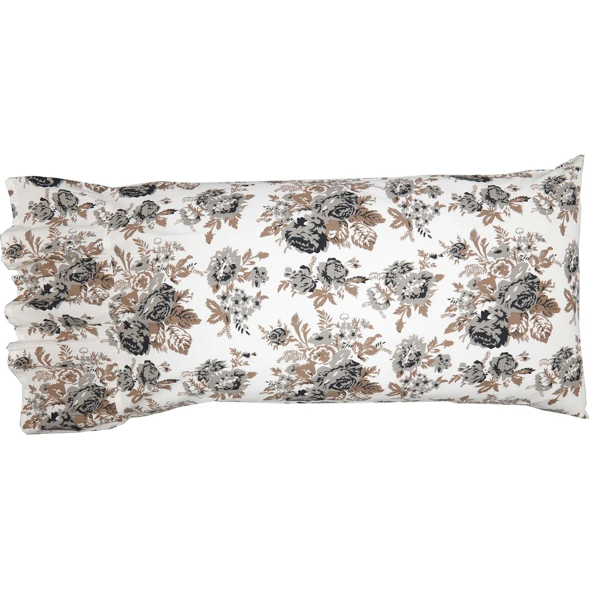 Annie Portabella Floral Ruffled King Pillow Case Set