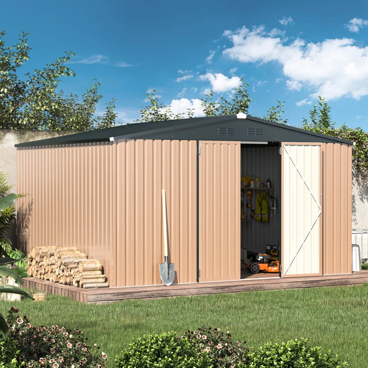 10 ft. W x 12 ft. D Metal Storage Shed