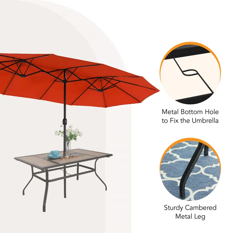 Alyah 6 - Person Rectangular Outdoor Dining Set