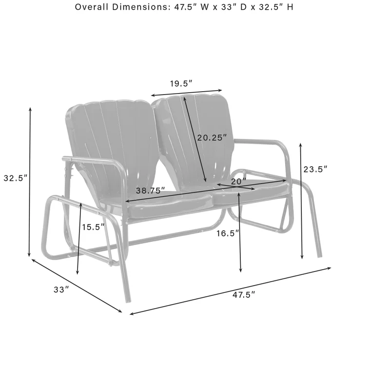 Burley 4Pc Outdoor Metal Conversation Set White Gloss - Loveseat Glider, Side Table, & 2 Armchairs