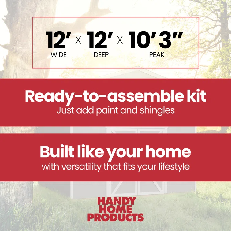 Hudson 12 ft. W x 12 ft. D Wood Storage Shed