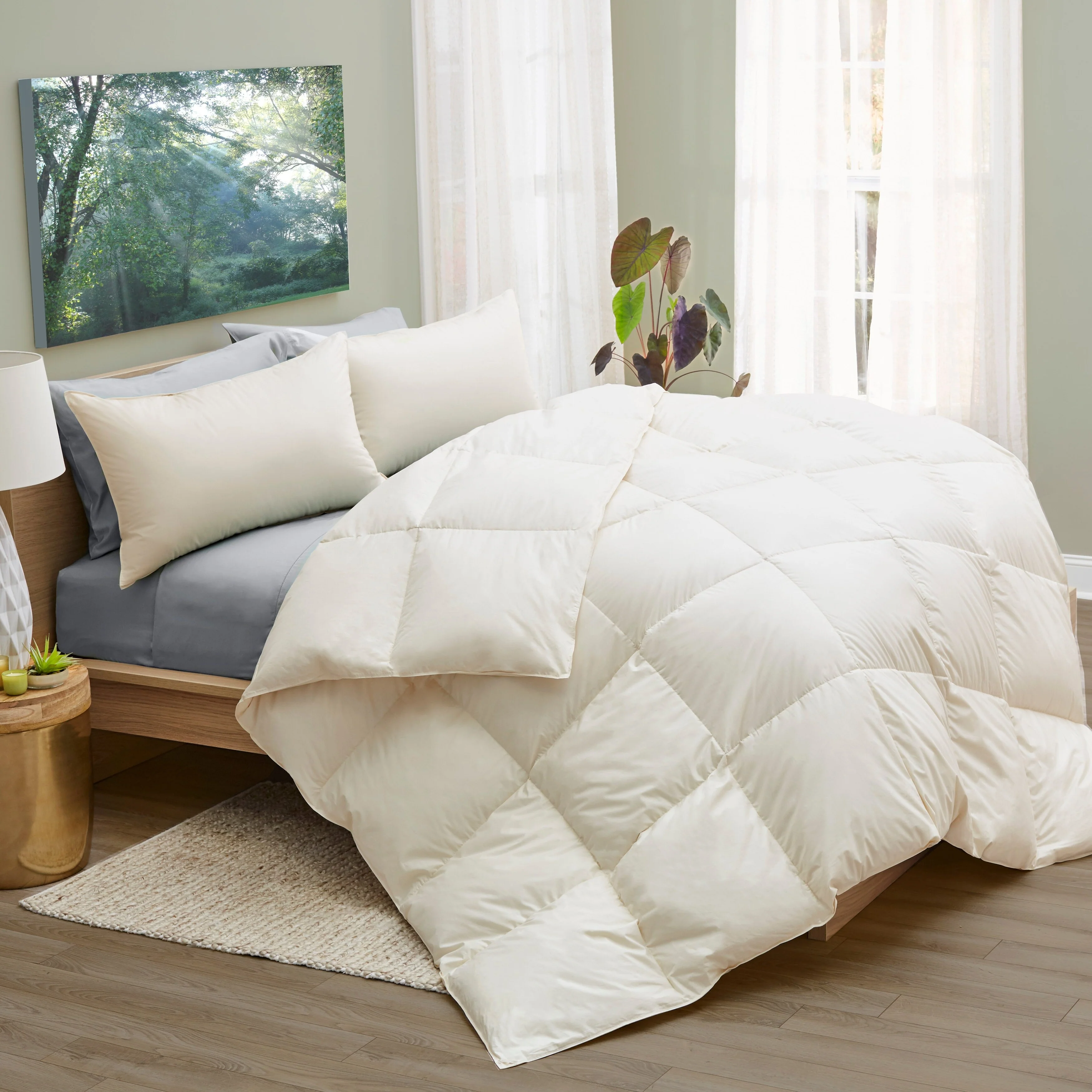 300 Thread Count 100% Cotton Lanadown Duvet - Down & Wool Blend - Baffle Box Design