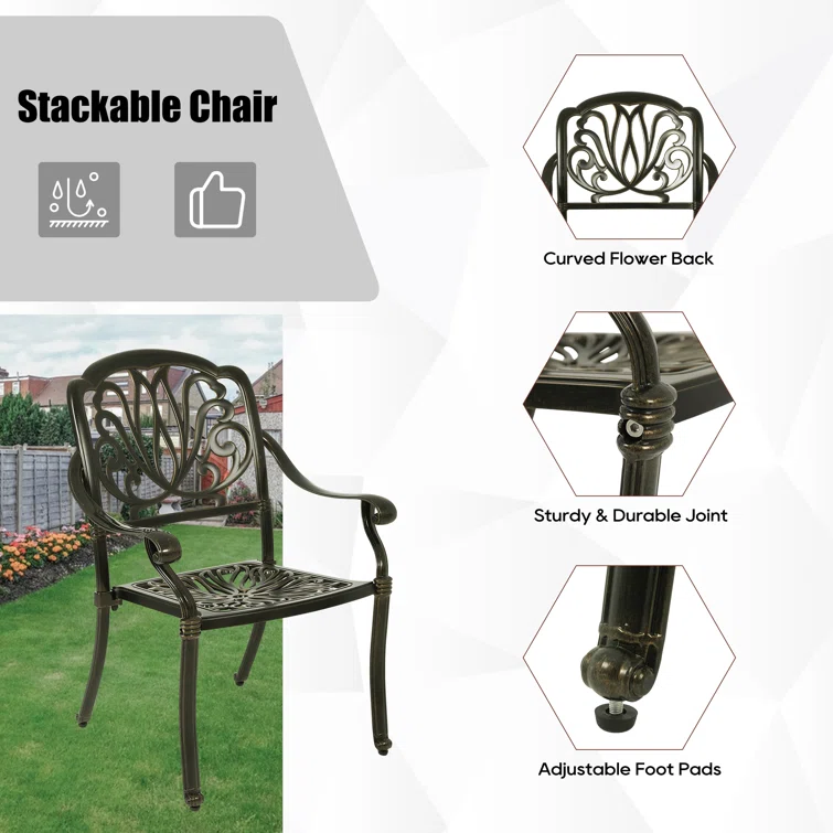 Leasure 4 - Person Rectangular Outdoor Dining Set