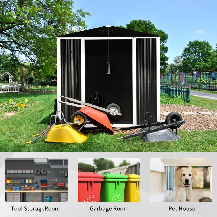 6 ft. W x 4 ft. D Metal Storage Shed