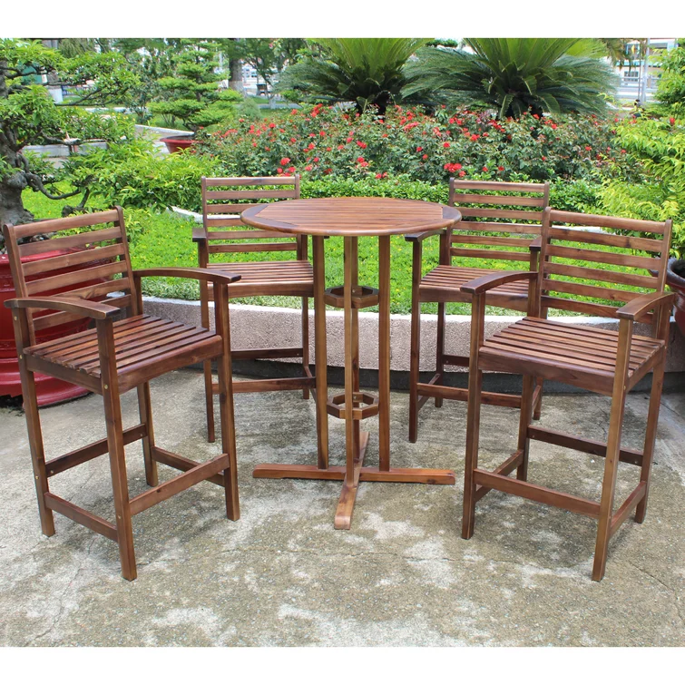 Michaela 4 - Person Round Outdoor Dining Set