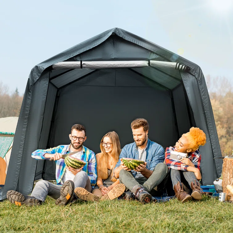 Erommy 10 ft. W x 10 ft. D Portable Bike Shed