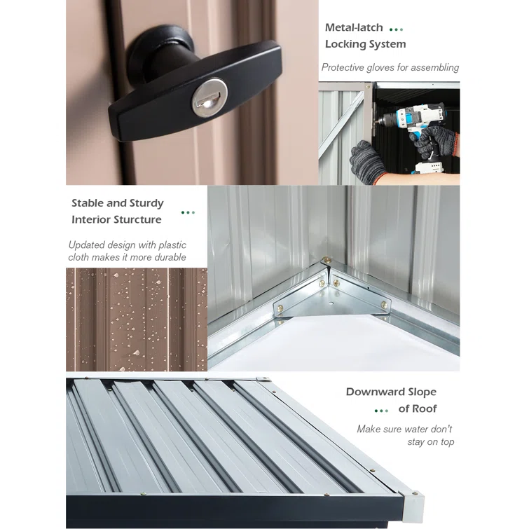 7 Ft. W X 7 Ft. D Metal Storage Shed