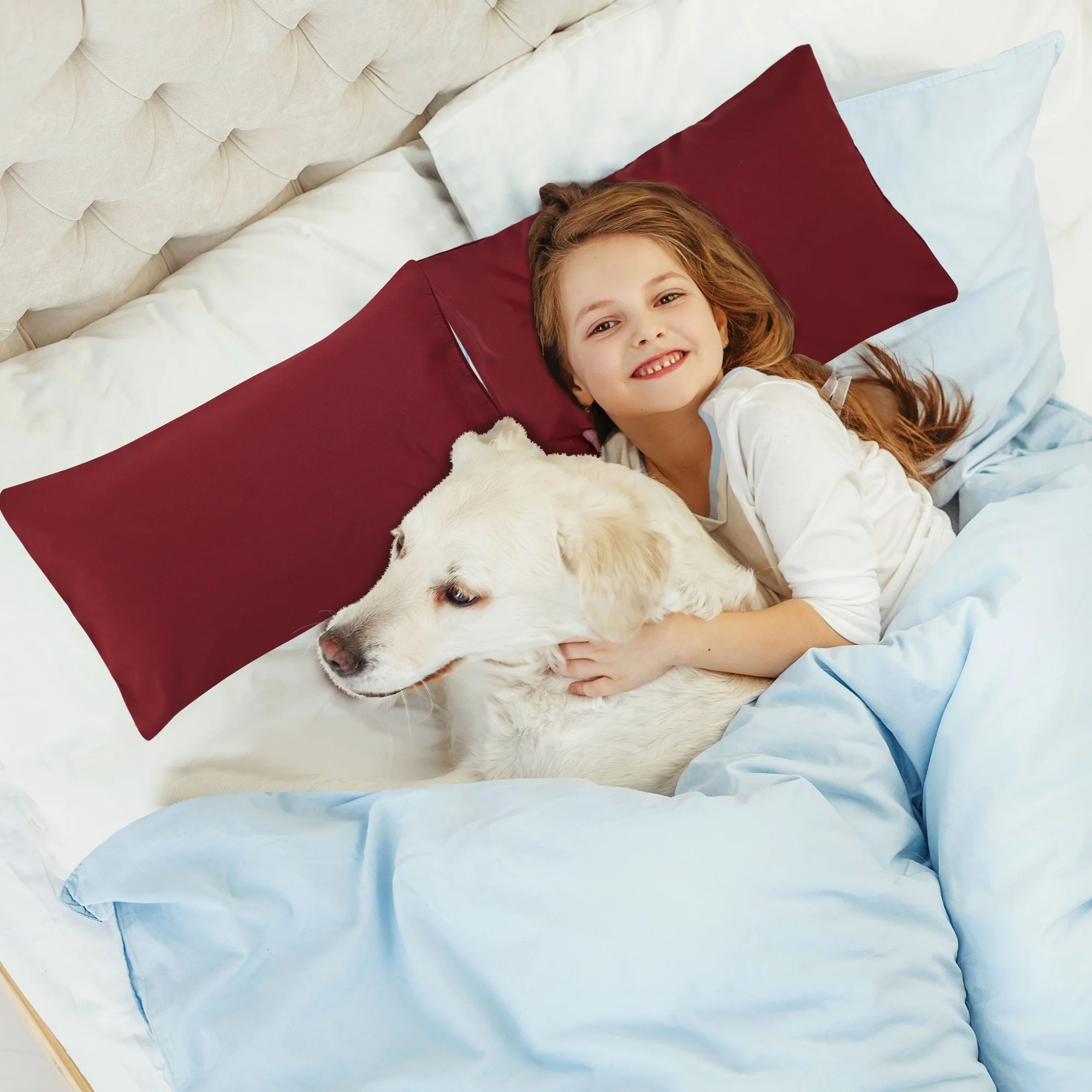 2 Packs Microfiber Pillowcases with Envelope Closure