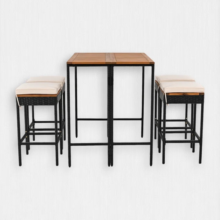 Llanas 4 - Person Rectangular Outdoor Dining Set with Cushions