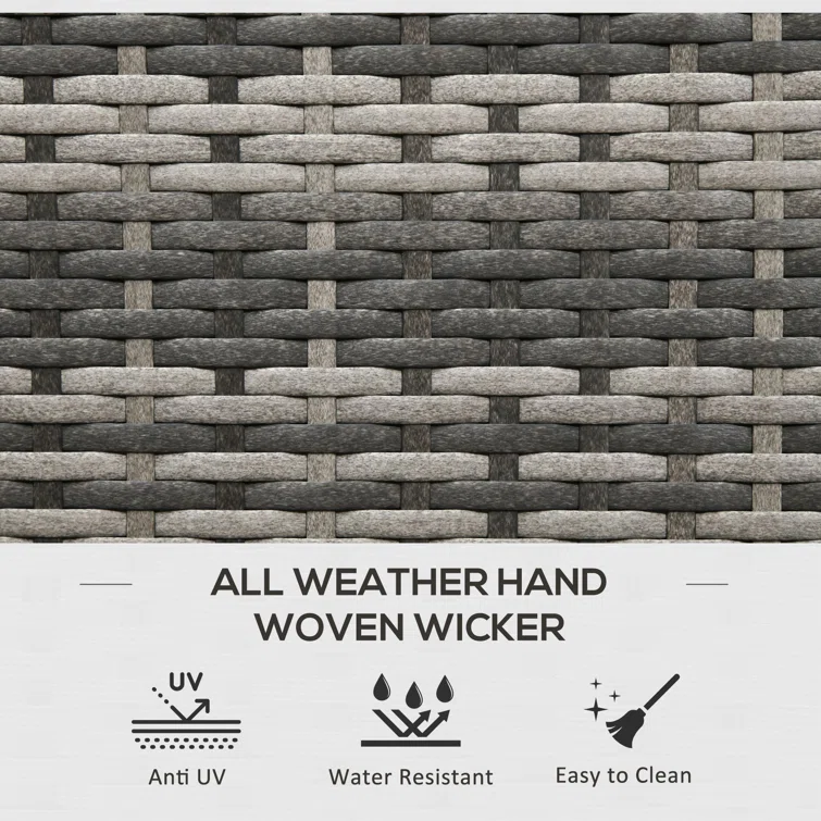 Outsunny 113 Gallon Water Resistant Wicker Deck Box