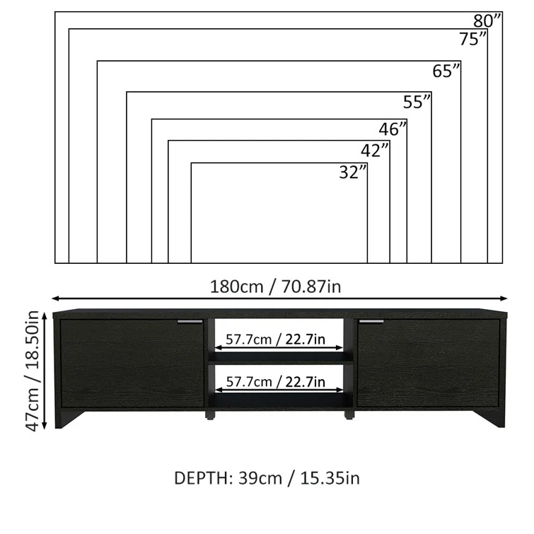 TV Stand for TV's up to 80 inches, Entertainment Center 71