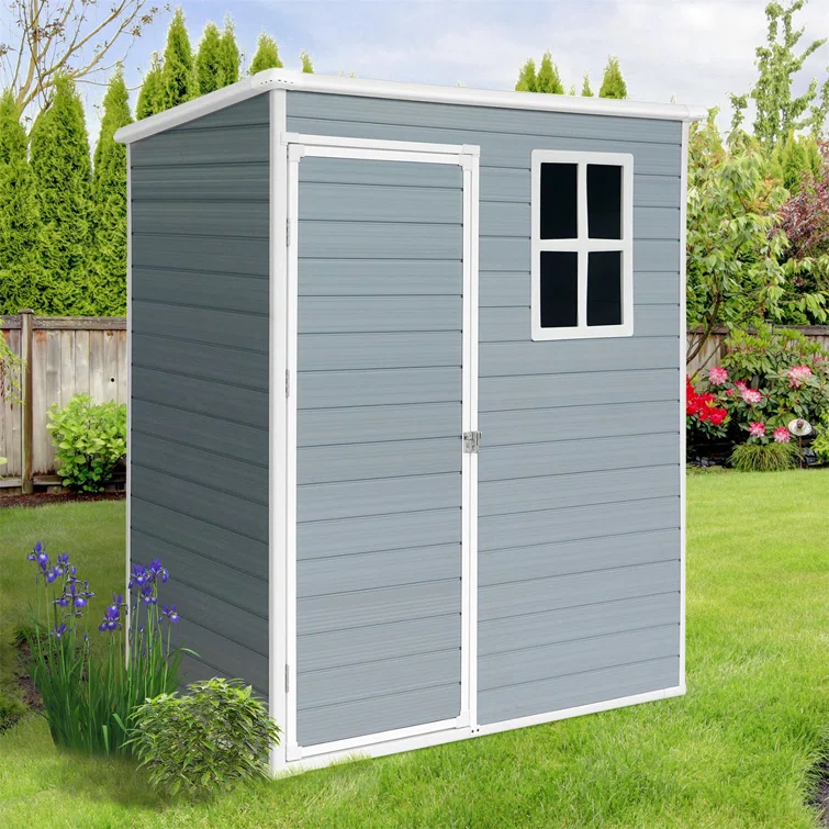 5 ft. W x 3 ft. D Plastic Lean-To Storage Shed