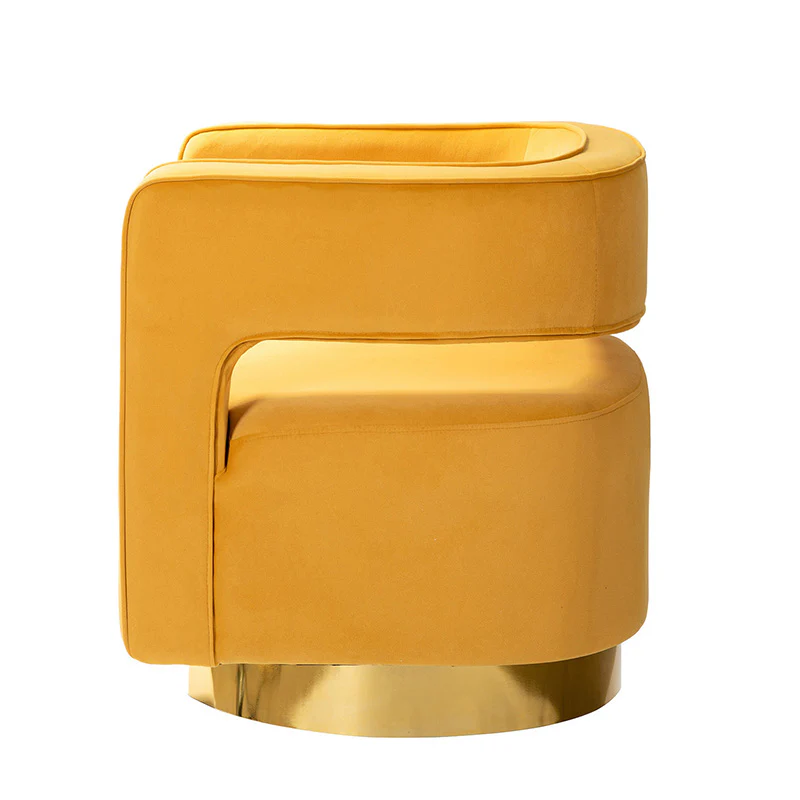 Agata Velvet Swivel Barrel Armchair