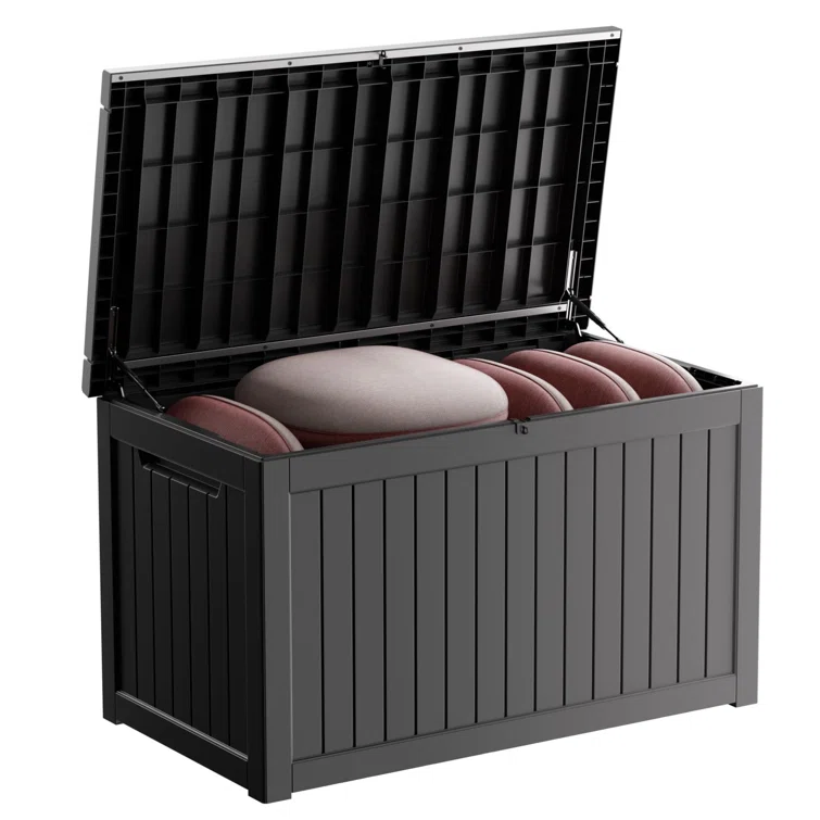 LeHom 57.5'' W 230 Gallons Water Resistant Resin Lockable Deck Box