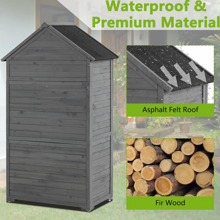 Byan 2 ft. 11 in. W x 1 ft. 7 in. D Wood Storage Shed