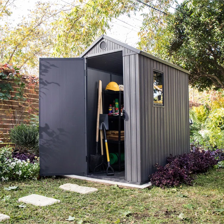 Keter Darwin Outdoor Garden Tool Storage Shed with Window