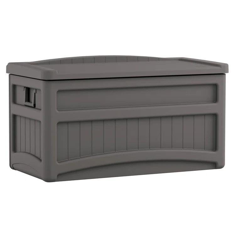 Suncast 73 Gallon Water Resistant Deck Box in Stoney