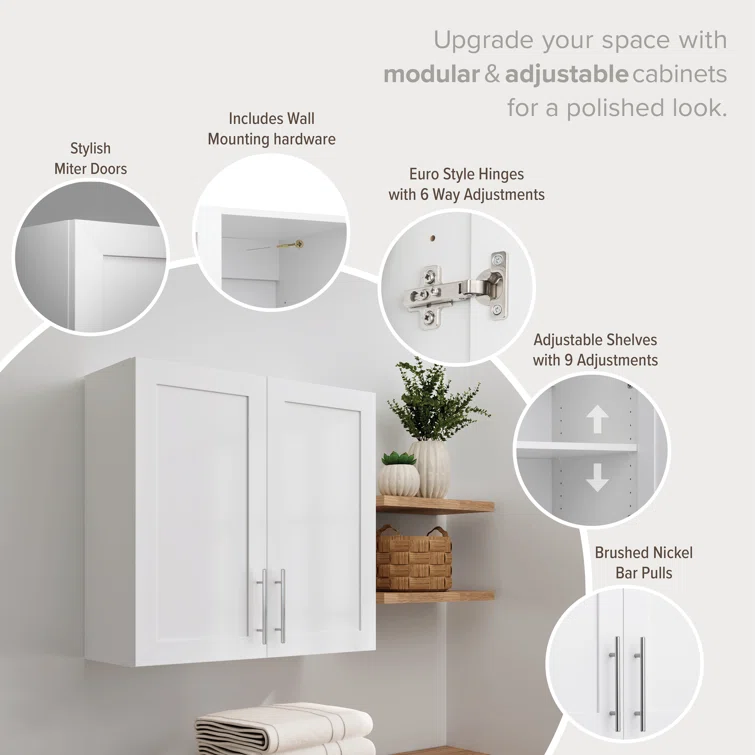 Elite Wall Cabinet with Panel Doors 12.75" D x 32" W x 30" H