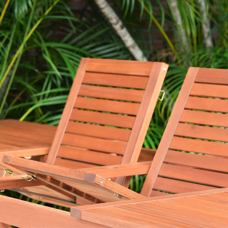 Bischoff 13pc Outdoor Patio 100% FSC Certified Wood Dining Set