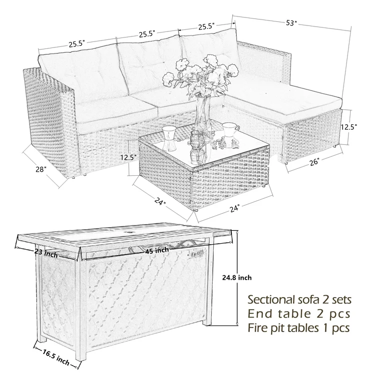 Alyah 6 - Person Outdoor Seating Group with Cushions