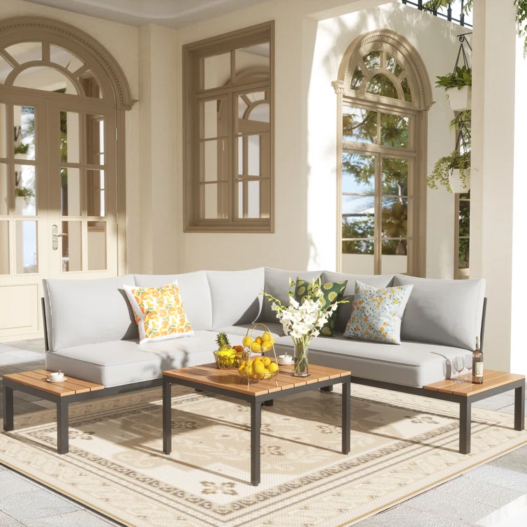 Lovene 5 - Person Outdoor Seating Group with Cushions