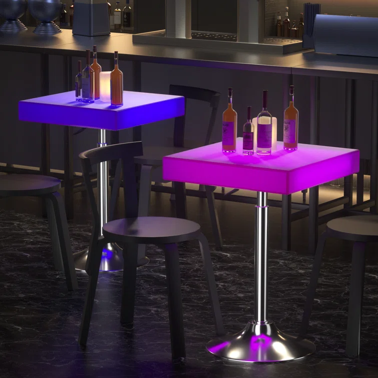 2 - Person LED Light Up Bar Stool and Table