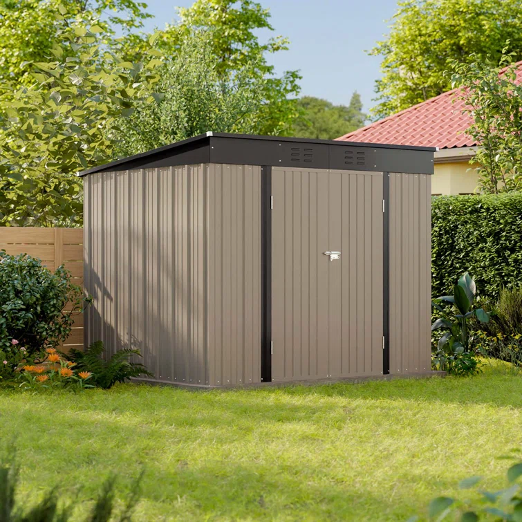 8 ft. x 6 ft. Metal Lean-to Storage Shed
