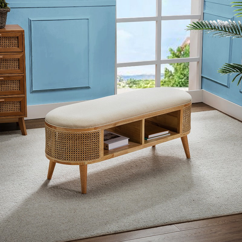 Myrna Cane Storage Bench