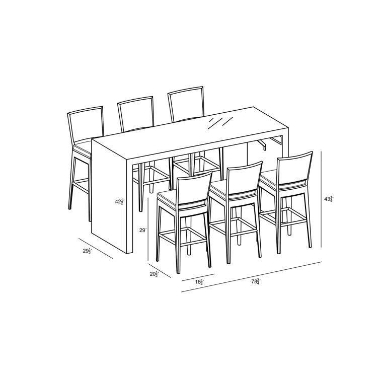 Oba 6 - Person Rectangular Outdoor Dining Set