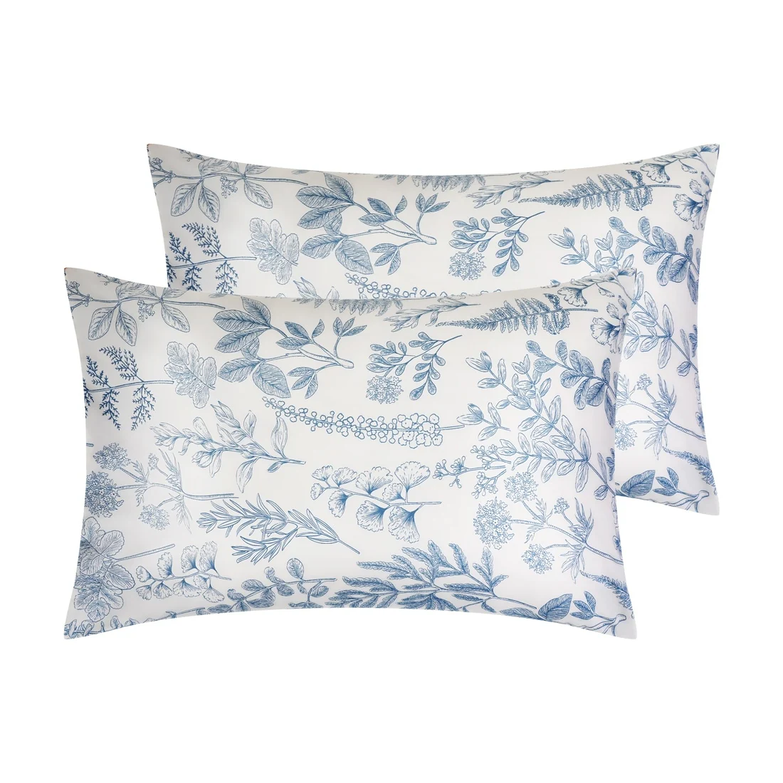 2 Pack Pillowcase for Hair and Skin Breathable, Soft Floral Pillow Cases with Envelope Closure, Gift for Women Men