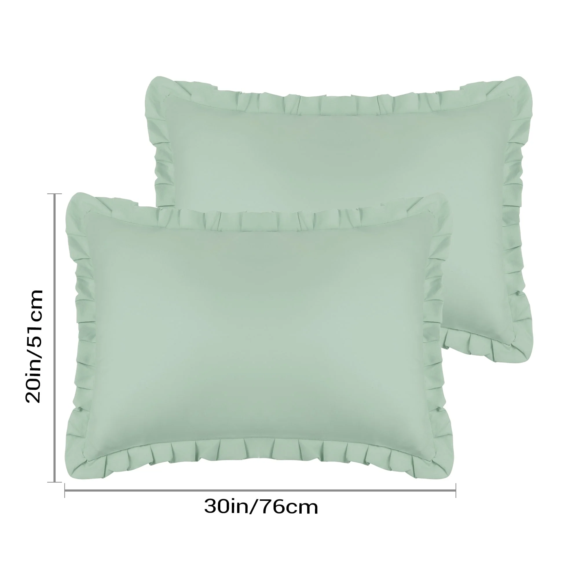 Single Layer Envelope Closure Ruffle Pillowcases 2 Pcs
