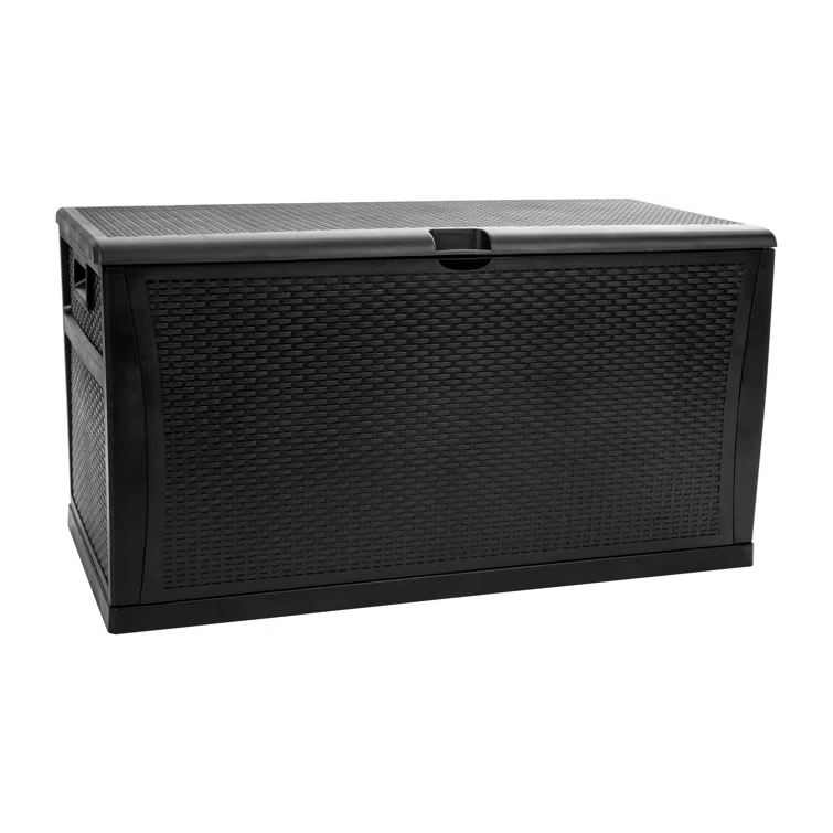 Marlin 120 Gallon Plastic Deck Box for Outdoor Patio Storage & Deck Organization